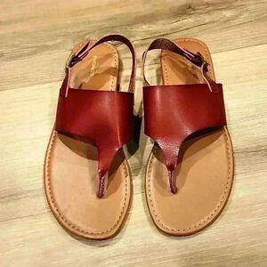 Sonoma 'Corinne' Brown Thong Ankle Strap Sandles Size 10 NWT (5.17.7)